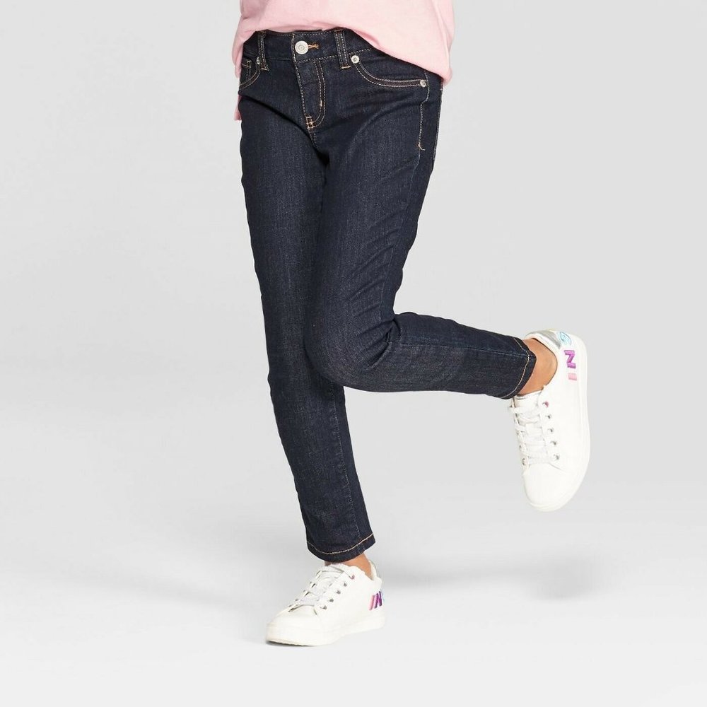 NWT Dark Wash Girls' Super Skinny Jeans – Sz 10 - Picture 2 of 4